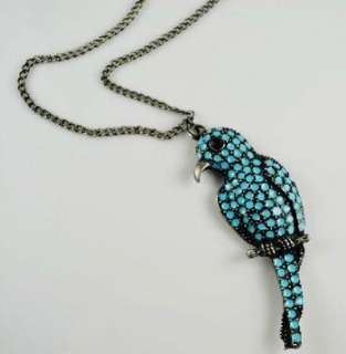   Parrot Bird Long Charm Necklace Pendant Fashion Women Jewelry  