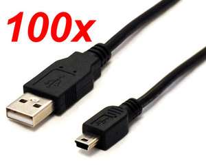 USB A Male to Mini B 5 Pin Sync Data Charger Cable Wholesale Lot 