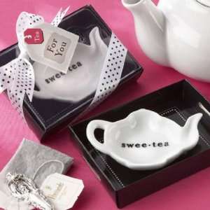  Ceramic Tea Bag Caddy In Serving Tray Gift Box Kitchen 
