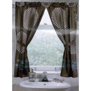  Hanover Fabric Window Curtain Pair 58WX54L w/Tiebacks 