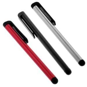 Fosmon 3 Pack of Touch Screen Stylus Pen (Red + Black + Silver) works 