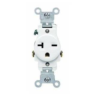    WSP 20 Amp 250 Volt Single Receptacle Electrical Power Outlet, White