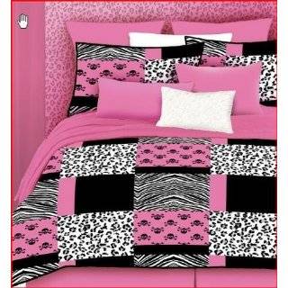 Veratex 457173 Pink Skulls Bed In A Bag Micro Fiber, Pink/Black/White 