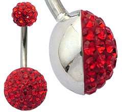 Crystal Belly Ring by GlitZ JewelZ ©   Siam Red color   it takes more 