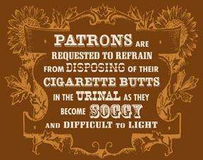 PATRONS Cigarette Vintage Tin Sign METAL Garage Bar NEW  