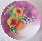 Antique K&G Luneville Depose FRANCE Airbrushed PEACH Fruit Plate by 