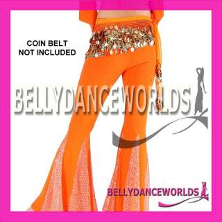 BELLY DANCE COSTUME SET CHOLI LACE WRAP TOP FISHTAIL PANTS BOLLYWOOD 