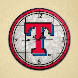  MLB Texas Rangers Stained Glass Wall Clock