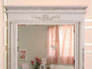 8433   Lovely Grey French Style Tremeau Mirror with Beveled Glas
