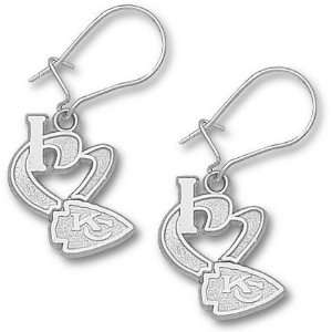  Kansas City Chiefs 1/2 I Heart Logo Dangle Earrings 