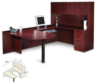   Mahogany Laminate U Shape Executive Office Furniture Desk  