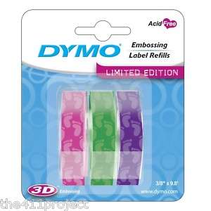 3PK Dymo 3/8 9mm Label Maker Tapes 1741673 (Baby Feet) 071701190338 