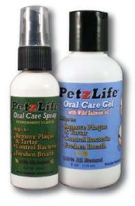PETZLIFE Oral Care Salmon Gel & Spray Dog Teeth Clean  