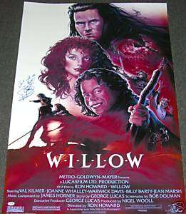 Warwick Davis Signed Autod Willow Poster PSA/DNA COA  