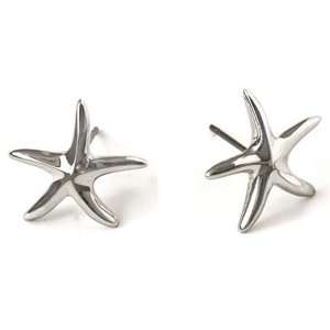    Silvertone Starfish Post Earrings Fashion Earrings Jewelry