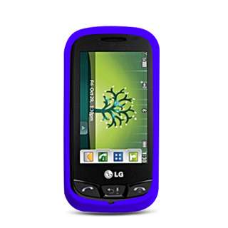 For LG VN270 Cosmo Touch Rubberized Snap On Case Blue  