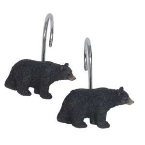  Black Bear Lodge Shower Hooks   Set of 12