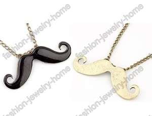 Fashion Funny Black Retro Bronze Beard Chain Necklace  