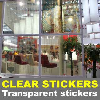 2pc 0.5x1m custom clear transparent sticker window removable self 