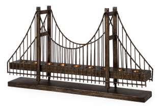 Iron Golden Gate Bridge Table Top Statue/Candle Holder  