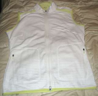 Nike Golf Outerwear Fitdry White & Lime Green Vest Jacket Large 12 14 