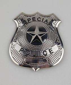 SPECIAL POLICE Cop Metal Badge Shield Silver Nickel Copper Replica 