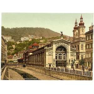  Photochrom Reprint of Sprudel Colonnade, Carlsbad, Bohemia 