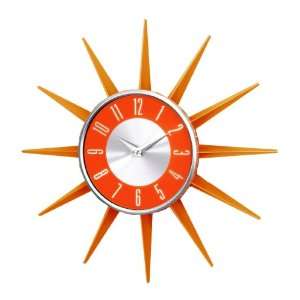 Small Orange Sunshine Wall Clock 