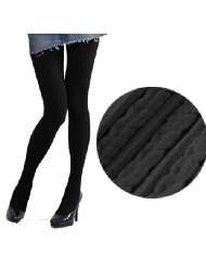 Ilitia 150d Winter Warm Opaque Tights Pantyhose Leggings,black/white