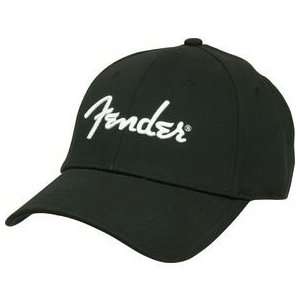  Fender Script Logo Stretch Cap, Small/Medium (Black 