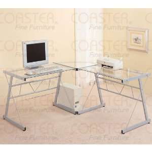  L Shaped Silver Computer Desk