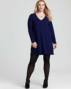 Eileen Fisher Plus Size V Neck Layering Dress