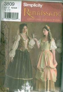 OOP Simplicity Miss Renaissance Costume Sewing Pattern  