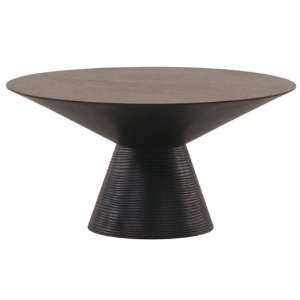  DM L0808B Low Profile Round End Table With Pedestal Base 