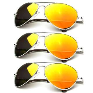   Multi Color Lens Mirrored Aviator Sunglasses Sale (3 Pack) 9011  
