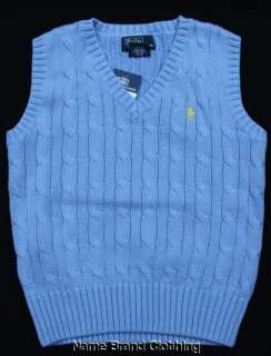 New Ralph Lauren blue sweater vest 12 months 2T 3T 4 5  