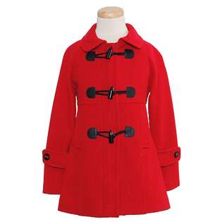 Shyla Coats Girls Size 8 Red Toggle Wool Winter Pea Coat 