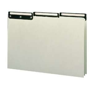   Cut Flat Metal Tab, Legal Size, Gray/Green Pressboard, 50 per Box
