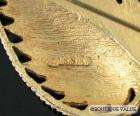 Vintage BSK Brushed Goldtone Leaf Pin Brooch Signed  