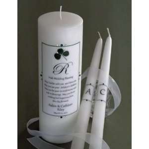   Irish Swarovski Crystal Unity Candle & Matching Tapers