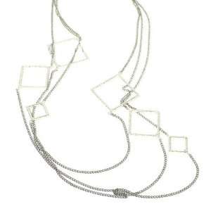   Diamond Necklace ; 36L; Silver Metal; Lobster Clasp Closure Jewelry