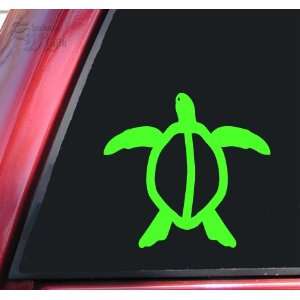  Hawaiian Honu Sea Turtle Vinyl Decal Sticker   Lime Green 