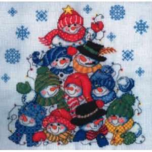  Stacking Snowmen (cross stitch) Arts, Crafts & Sewing