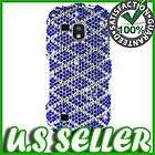 BLUE PLAID BLING HARD CASE FOR SAMSUNG CONTINUUM I400 PROTECTOR SNAP 