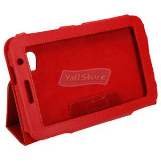 Tablet PC Leather Stand Case for Samsung Galaxy Tab P6200/P6210 Red 
