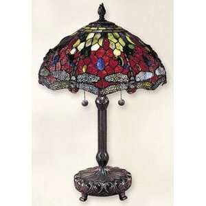  Museum Collection Scalloped Tiffany Lamp In Red