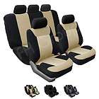 FH FB062115 Fabric Car Seat Covers 5 Headrests Airbag Ready & Split 