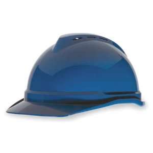  MSA 10034019 Hard Hat,FrtBrim,Slotted,4Rtcht,Blue