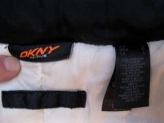 DKNY Black Jacket Coat Satin Puffer Large Donna Karan  