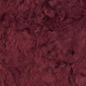  62 Wide Textured Faux Fur Wine Red Fabric By The Yard 